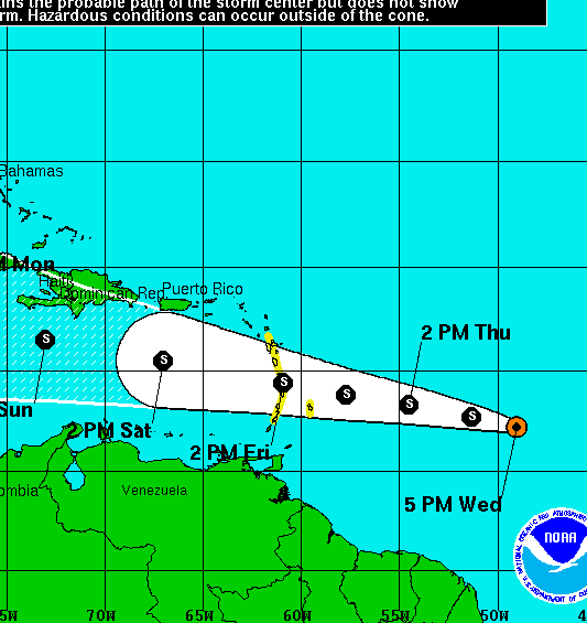 TD 5 Forms at 5 p.m. Wednesday