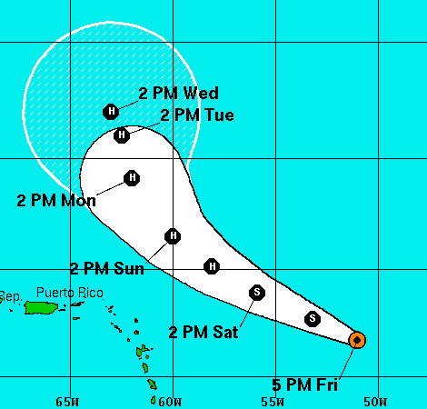 Leslie Still on Track to Miss Territory