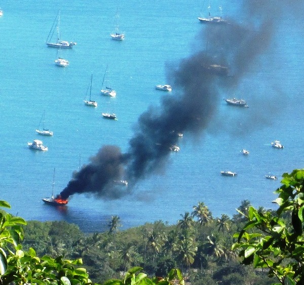 Coral Bay Boat Goes Up in Flames