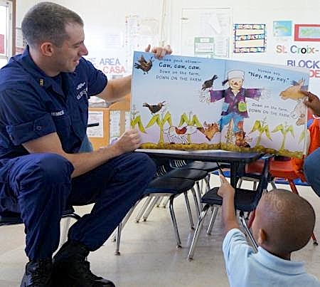 Coast Guard Reads to Kids in Head Start