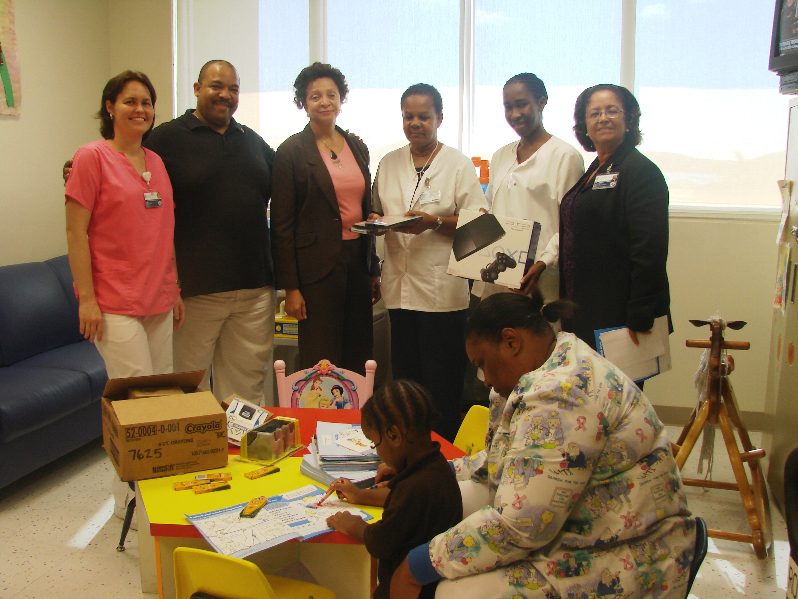 Sunrise Rotary Donates Coloring Books and Playstation to Pediatric Unit