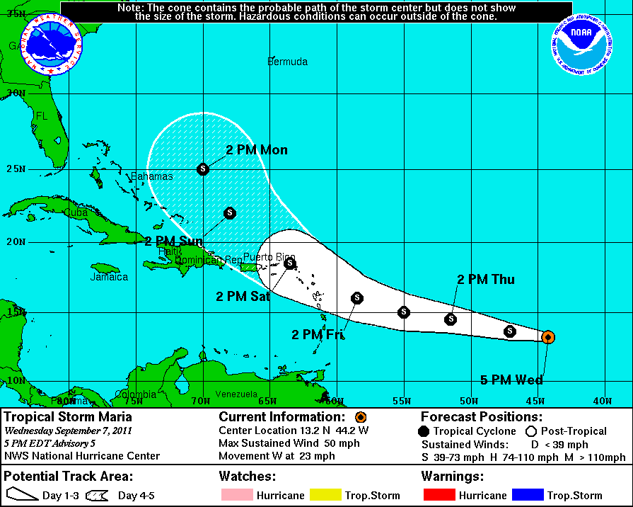 Tropical Storm Maria Headed This Way